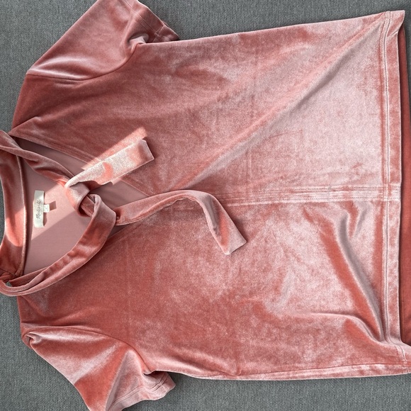 Madewell Velvet Tie Neck Top Small - Picture 5 of 7